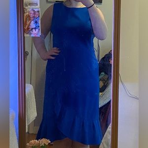 long blue dress, Calvin Klein, size 14